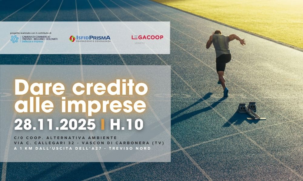 Banner SITO - Dare credito alle imprese - Save The Date 28.11.2025 - Odigos Isfid Prisma Legacoop Veneto